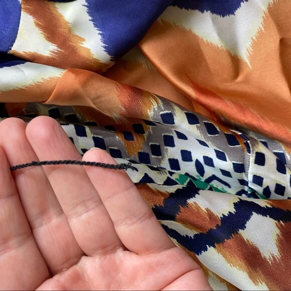 Isabel & Nina Fit & Flare Silky Dress – Blue Geometric , Size 10, NWT - Picture 7 of 9